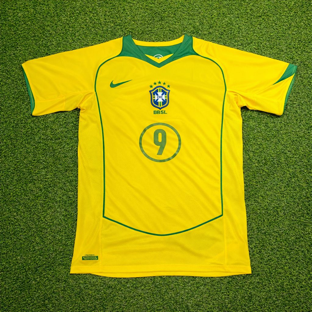 Camisa Retrô Brasil do Ronaldo Fenômeno Copa 2006