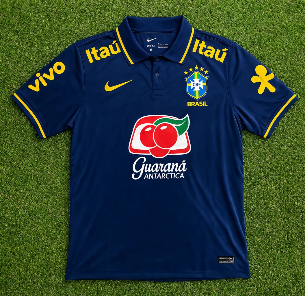 Camisa Polo Brasil de Treino Azul Escuro