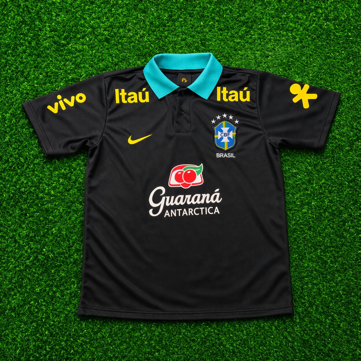 Camisa Polo Seleção Brasileira Preta Treino – Tecido Nacional