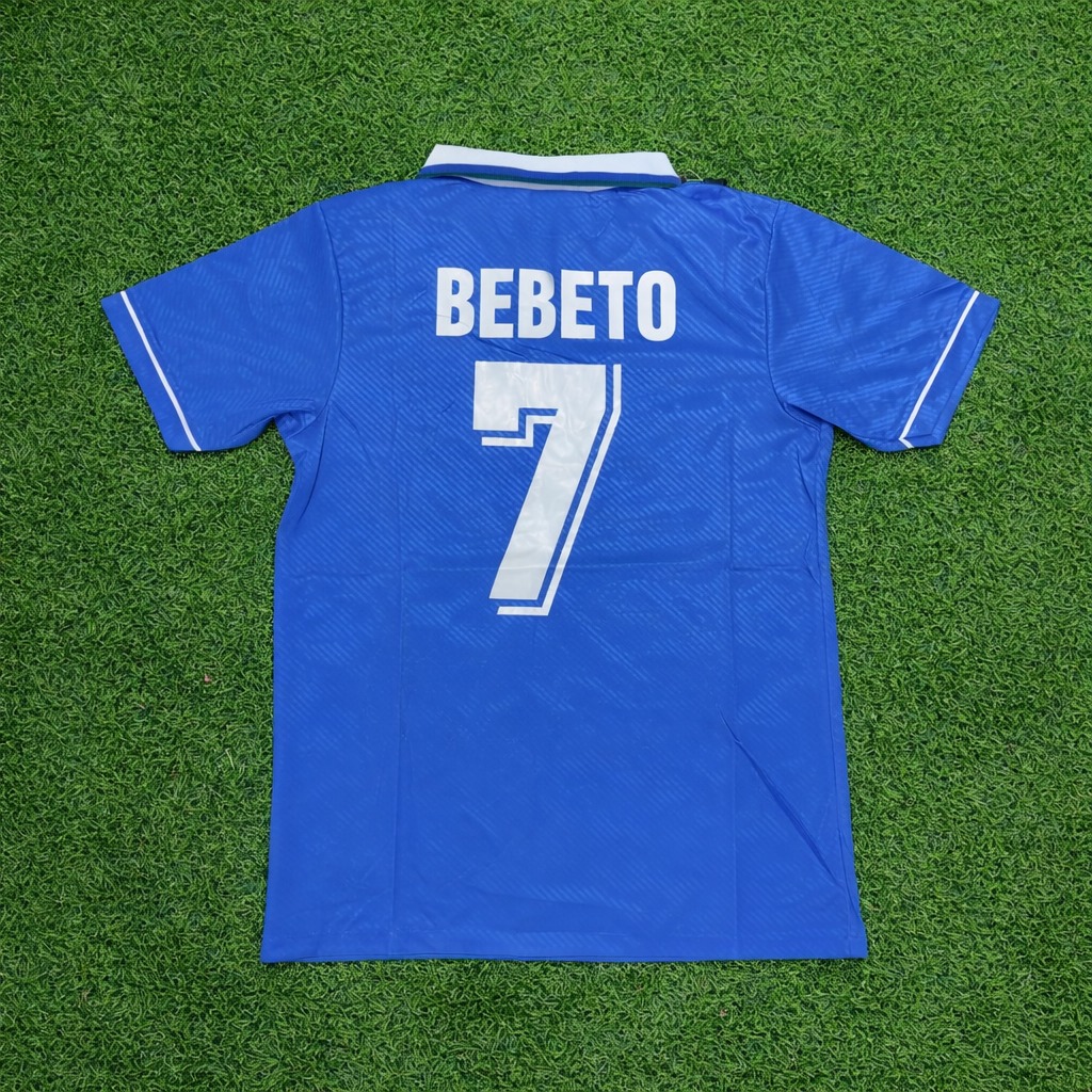 Camisa Retrô Brasil Azul Bebeto Nº 7