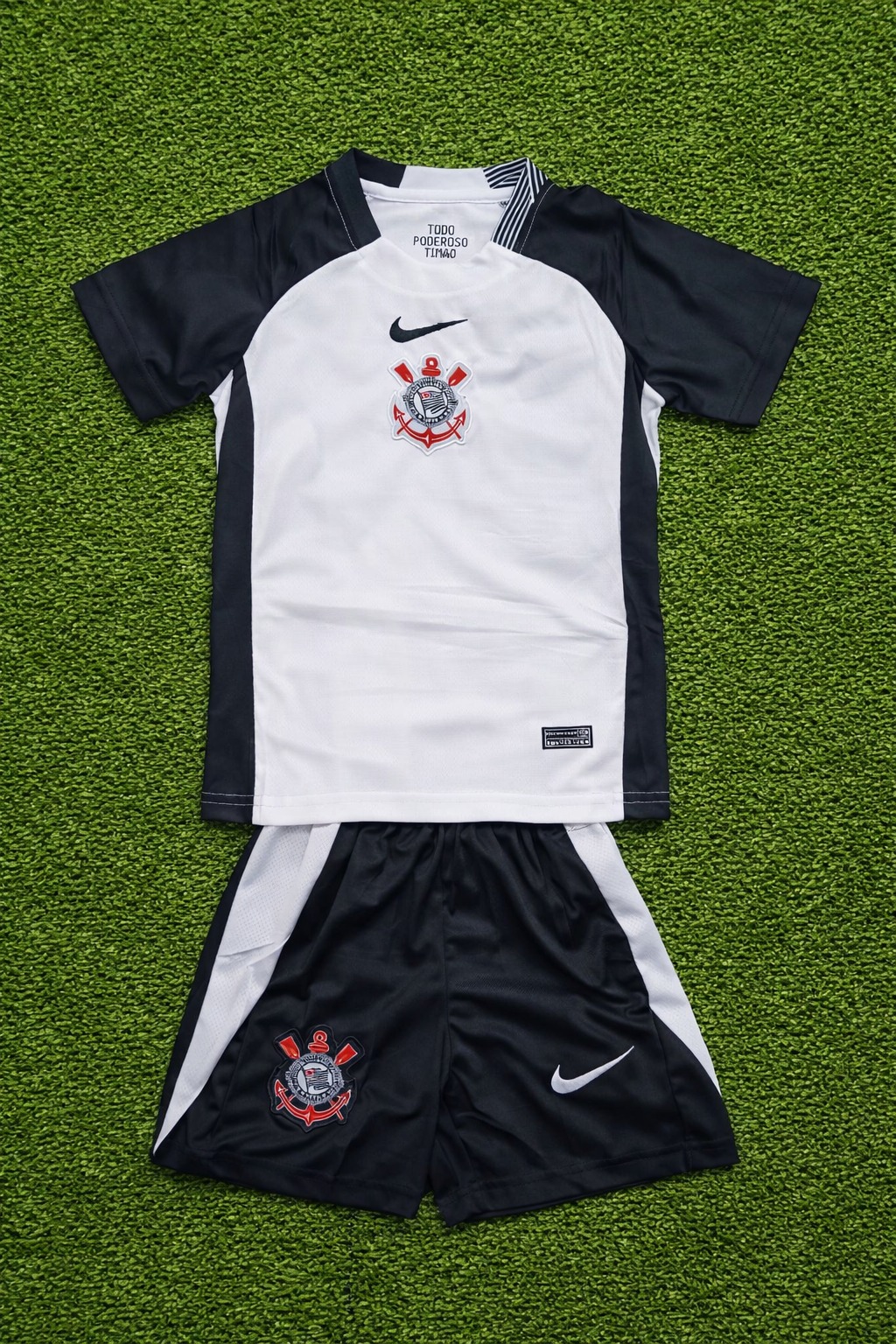 Conjunto Infantil Corinthians Branco e Preto