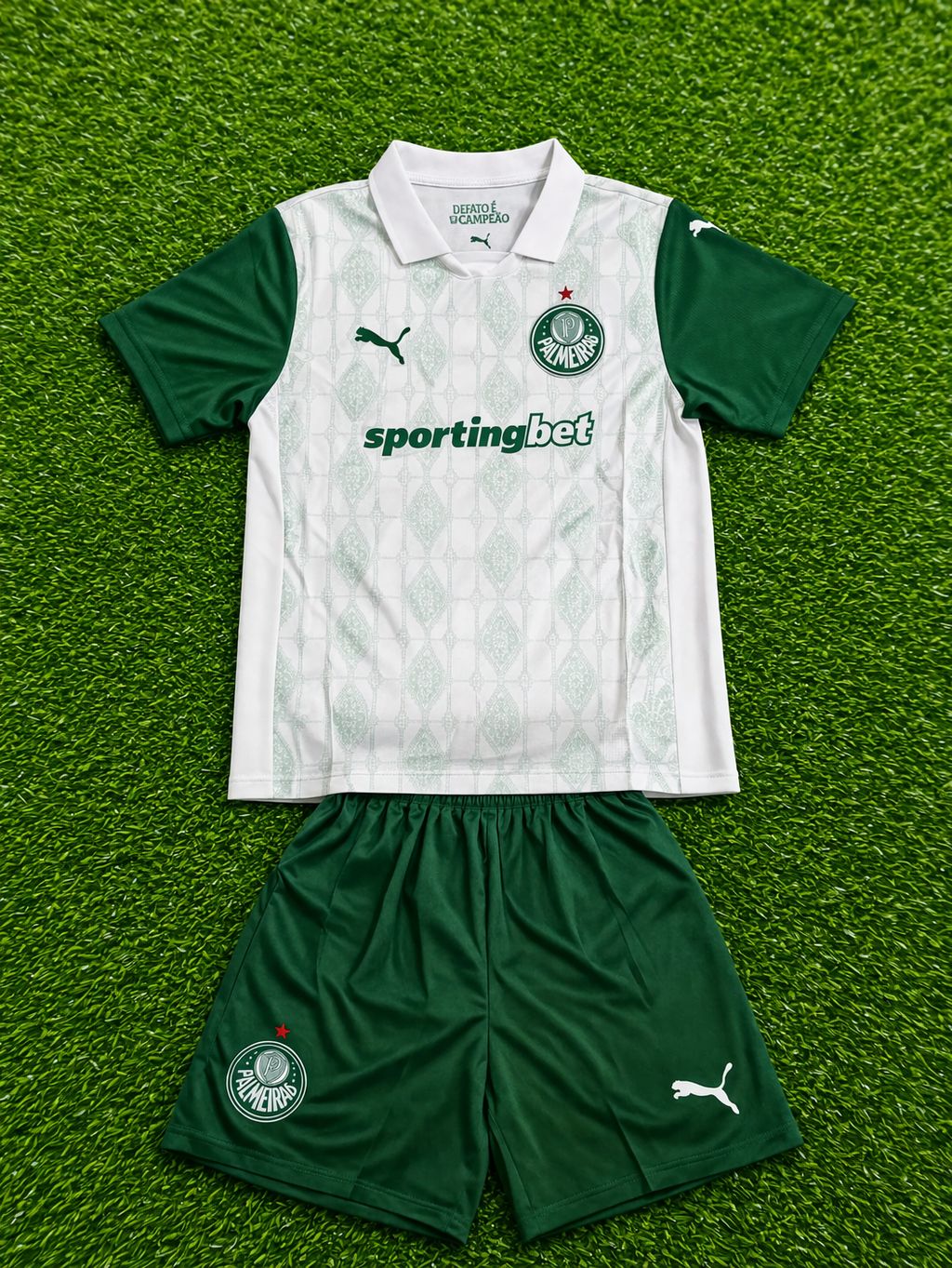 Conjunto Infantil Palmeiras Branco e Verde