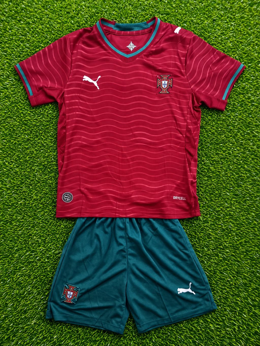 Conjunto Infantil Portugal Vermelho e Verde